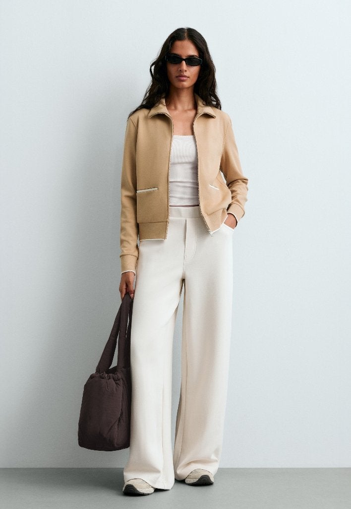 SPLINTERNIEUW! Oysho piqué vest / lichte jas beige M, Kleding | Dames, Maat 38/40 (M), Oysho, Verzenden, Beige