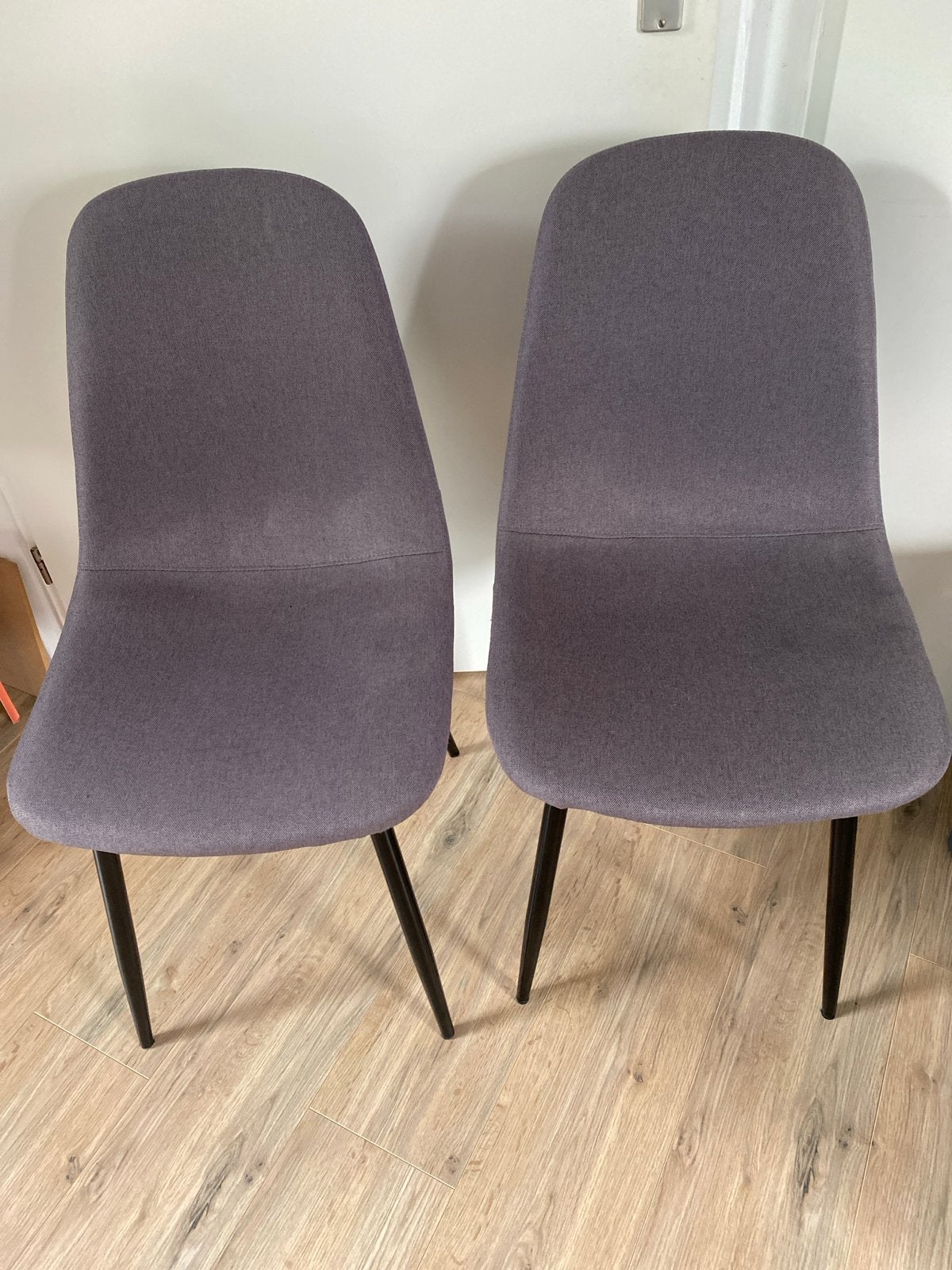 2 Eetkamerstoelen grijs, Ophalen, Gebruikt, Twee, Stof