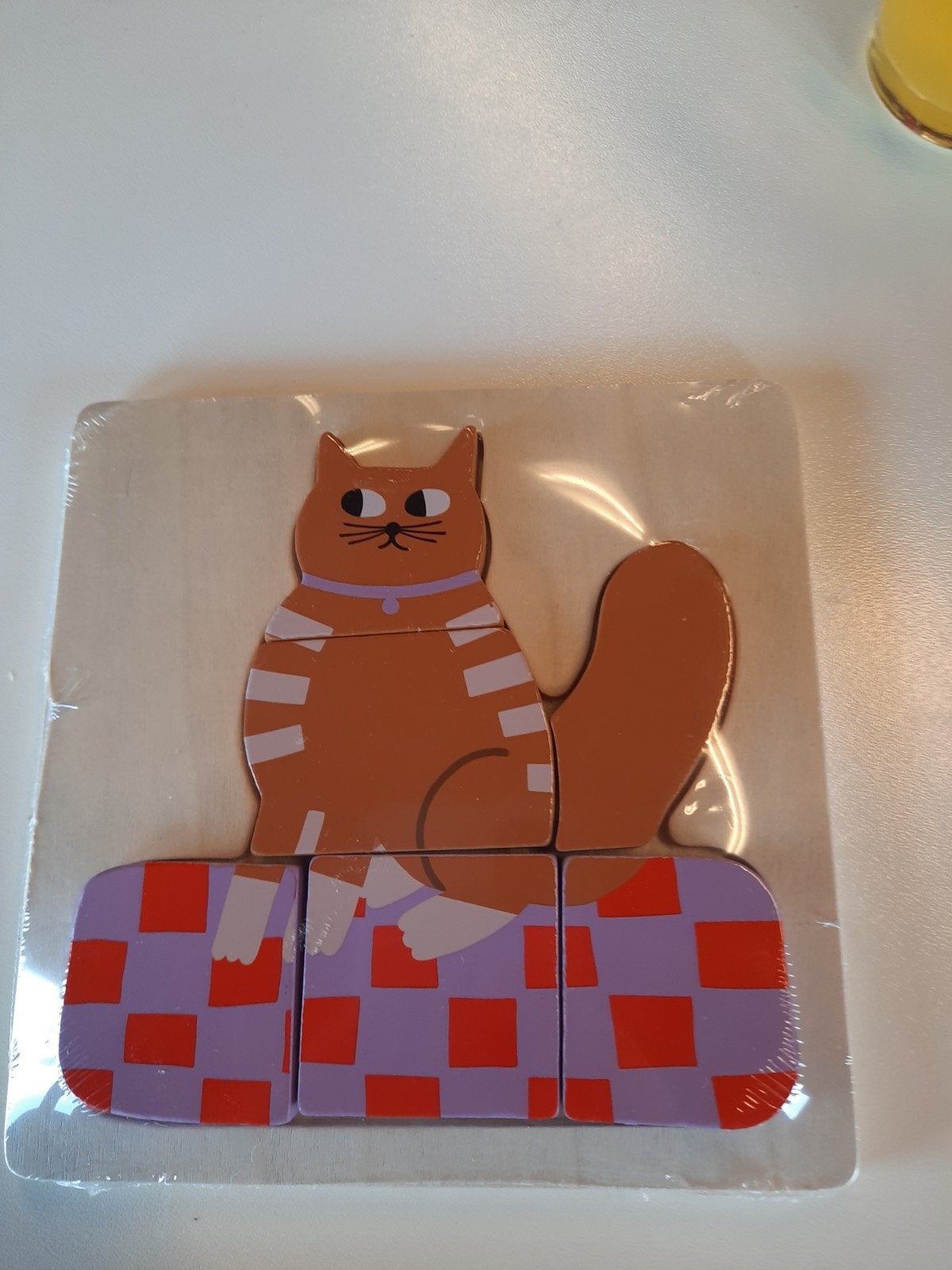 Houten Kat Puzzel voor Kinderen, 2 tot 4 jaar, Nieuw, Ophalen of Verzenden, Van hout