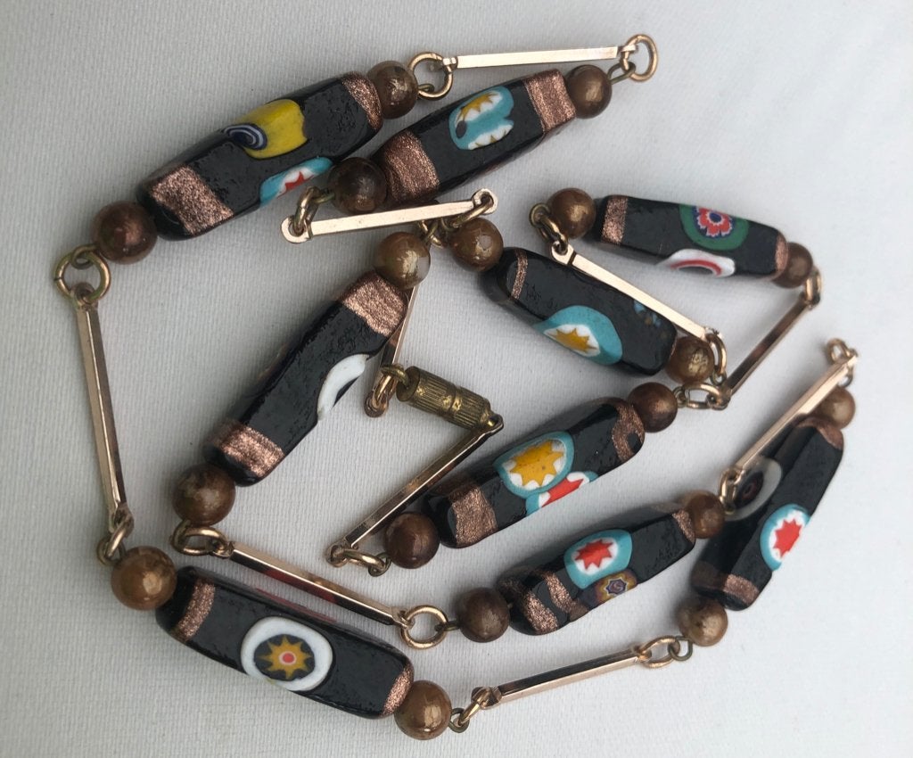 Vintage Murano Ercole Moretti millefiori halsketting -Jr 60, Sieraden, Tassen en Uiterlijk, Ophalen of Verzenden, Overige materialen