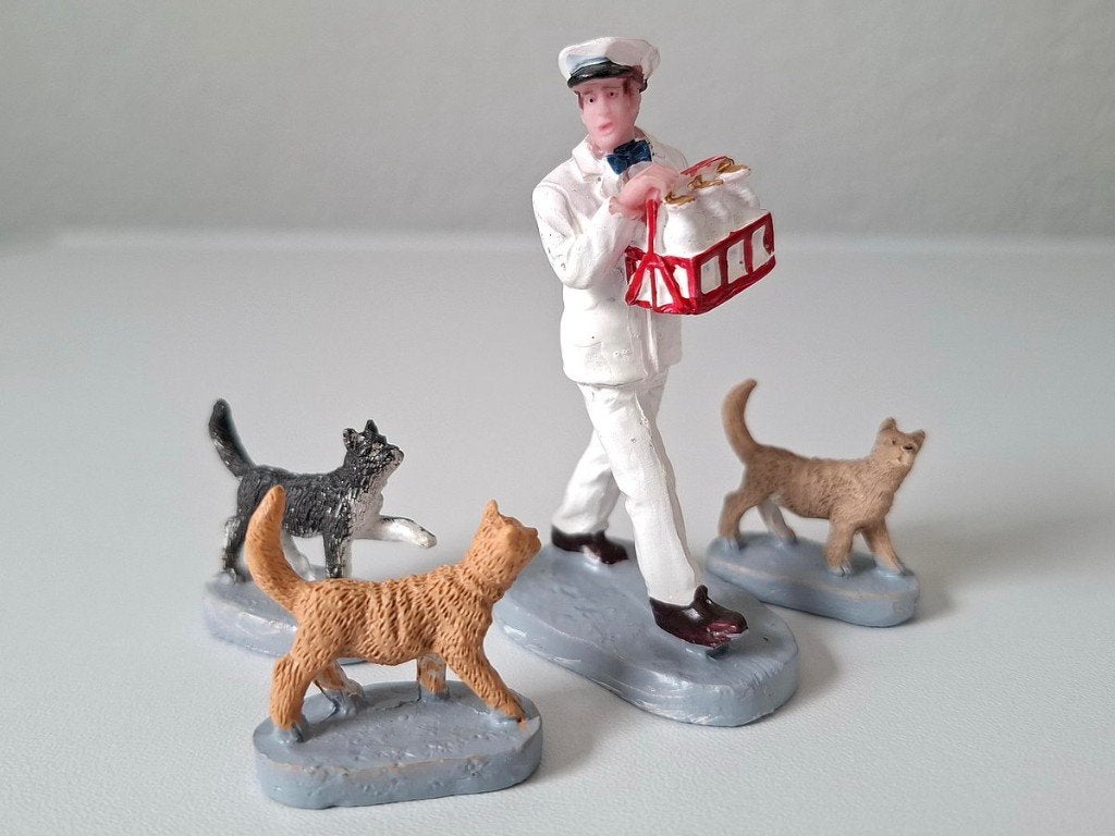 Kerst Melkboer met poesjes Kerstfiguren, Diversen, Ophalen, Zo goed als nieuw