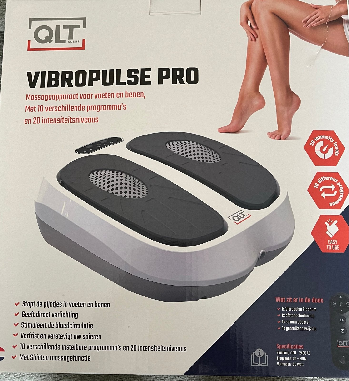 QLT VibroPulse Pro Been- en Voetmassage Apparaat, Sport en Fitness, Ophalen of Verzenden, Zo goed als nieuw, Apparaat
