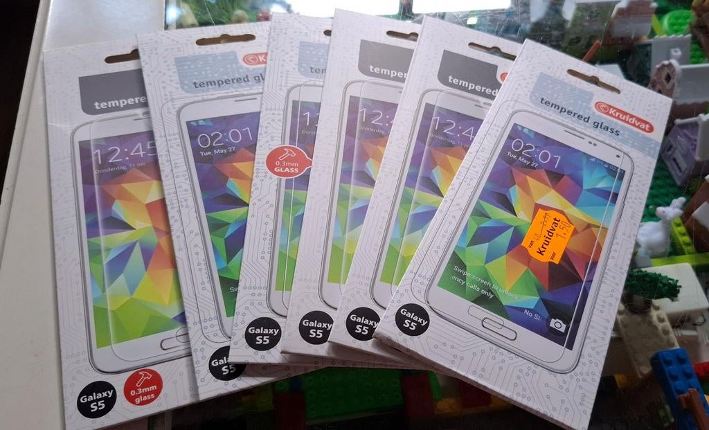 Samsung Galaxy S5 Tempered Glass Screenprotector 6st, Ophalen of Verzenden, Nieuw, Speelkaart(en)