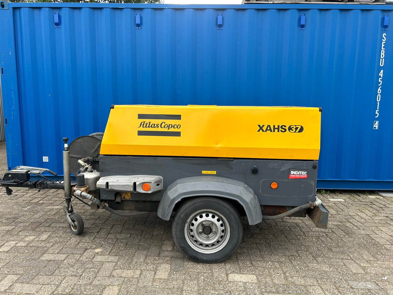 Atlas Copco XAHS37 mobiele compressor Deutz diesel, Doe-het-zelf en Verbouw, Compressors, 100 liter of meer, Ophalen of Verzenden