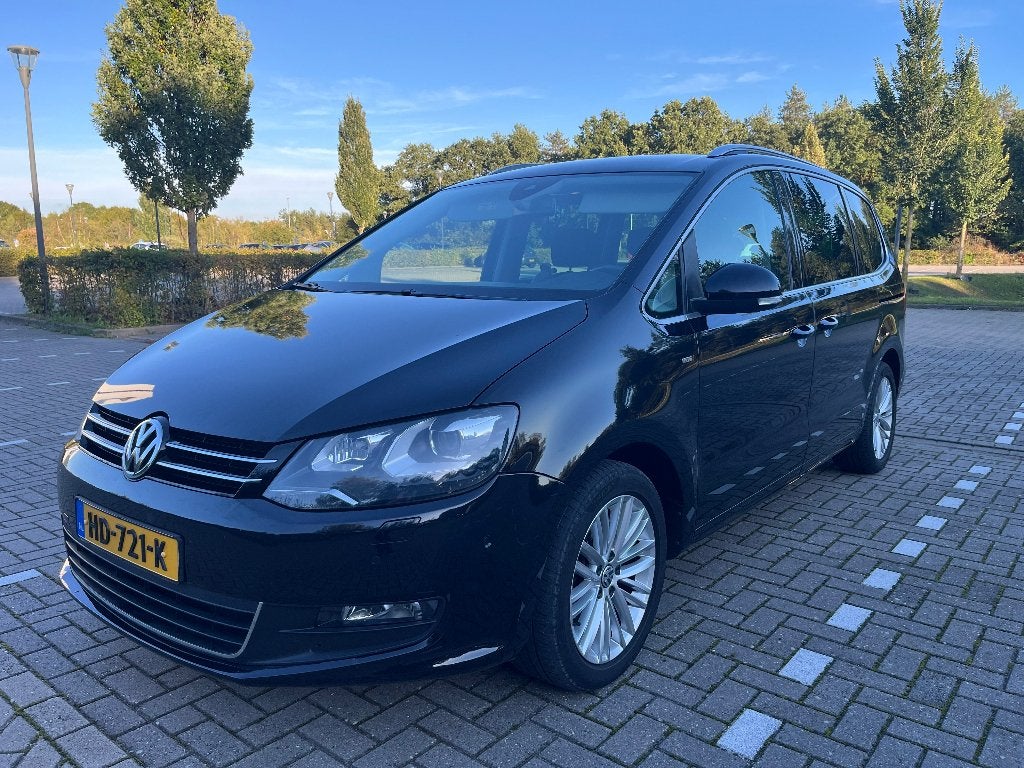Volkswagen Sharan 2.0 TSI 147KW DSG 2014 Zwart, Auto's, Stof, Zwart, 7 stoelen, Zwart
