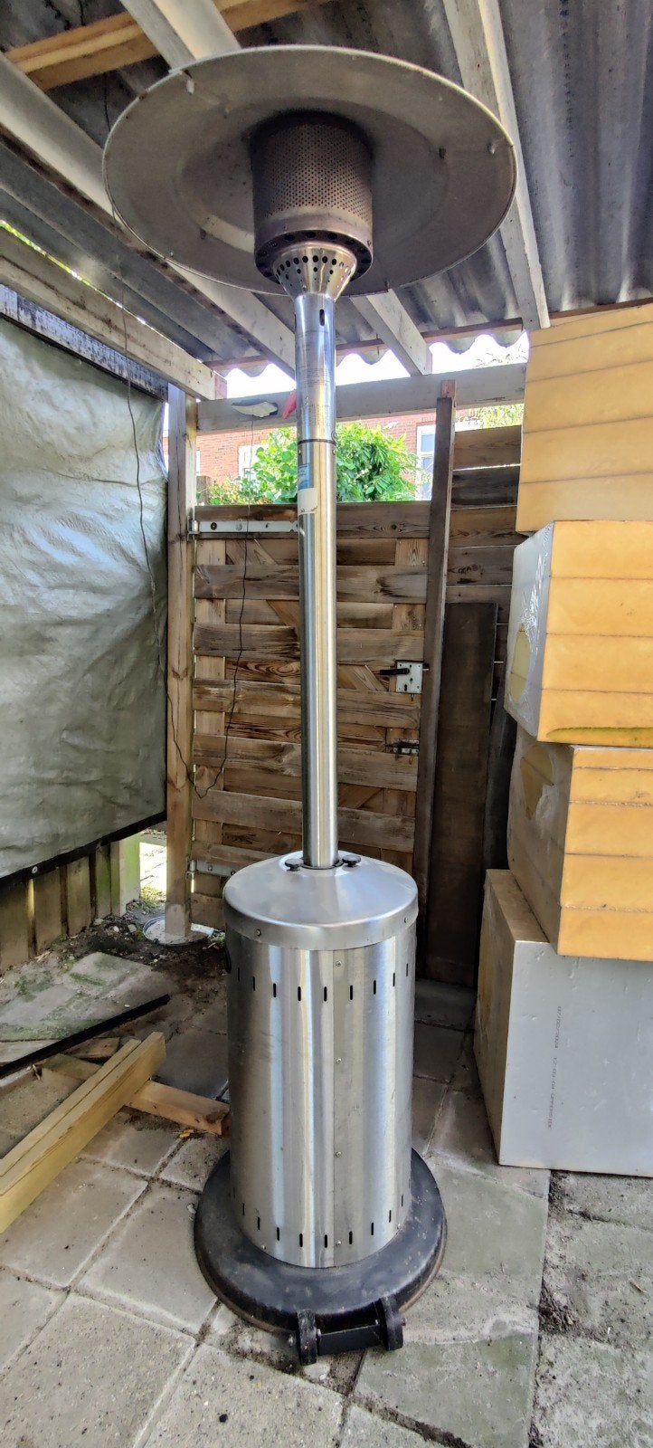 Terrasverwarmer gas van Topcraft RVS 8kW, Tuin en Terras, Ophalen, Gebruikt, Draaibaar, Vloer