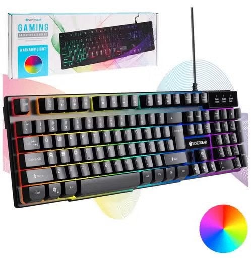 ZGAN! Silvergear gaming backlight toetsenbord qwerty €11,99, Silvergear, Gaming toetsenbord, Ophalen of Verzenden, Zo goed als nieuw
