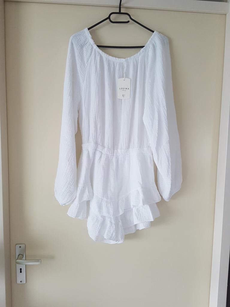 Jumpsuit wit one size, Verzenden, Nieuw, Wit