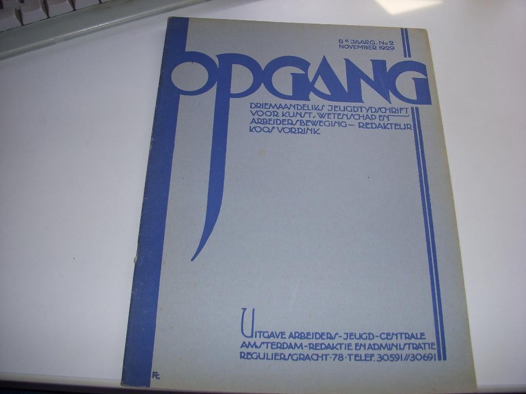 Jeugdtijdschrift OPGANG A.J.C ontwerp Fré Cohen 1929, Boeken, Fré Cohen A.J.C Jeugdbeweging SDAP, Ophalen of Verzenden, Zo goed als nieuw
