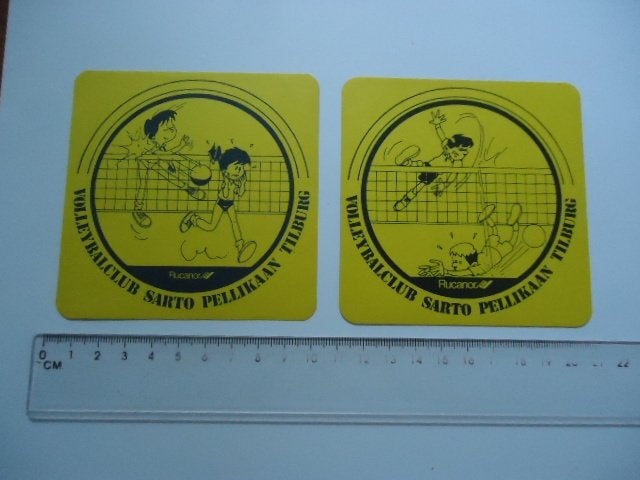 sticker oud Pelikaan Sarto pellikaan tilbuurg volleybal club, Verzamelen, Stickers, Verzenden, Zo goed als nieuw, Bedrijf of Vereniging