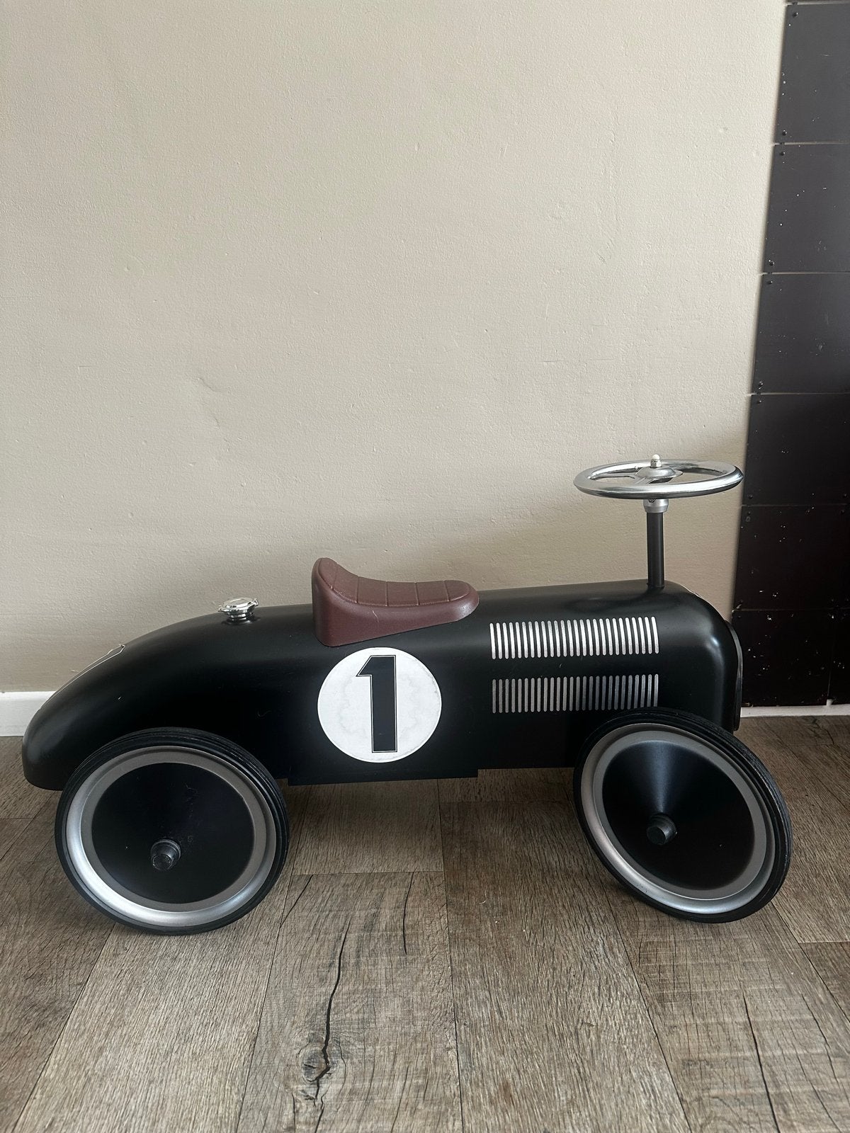 Retro Roller Loopauto Zwart - Perfect voor Kinderkamer & Spe, Ophalen, Zo goed als nieuw, Loopvoertuig