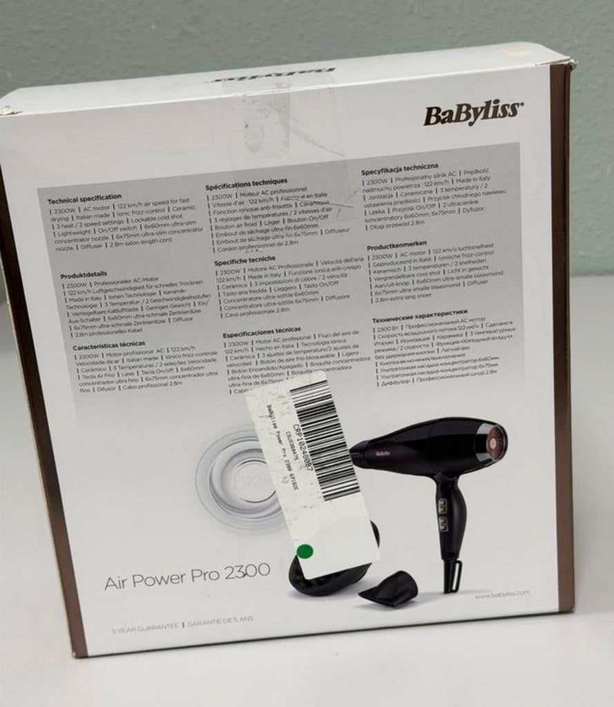 BaByliss Air Power Pro 2300 Föhn - Nieuw fohn haardroger, Nieuw, Ophalen of Verzenden, H, H