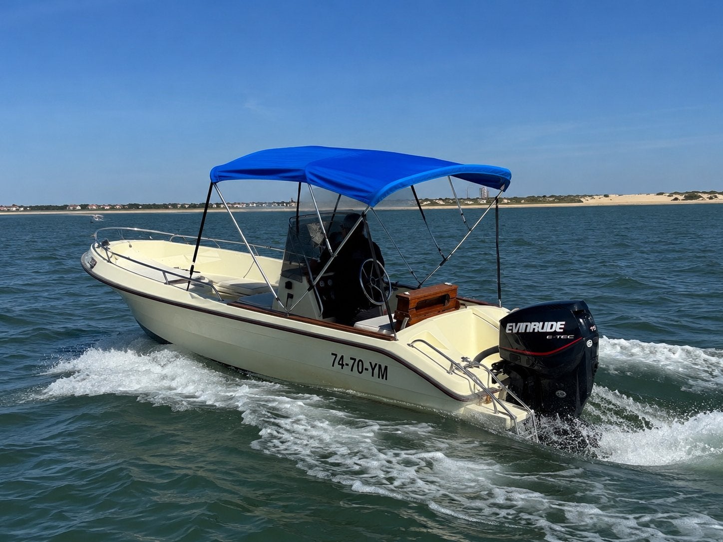 Elan 495 met snelle 115 pk Evinrude incl trailer, Ophalen, Zo goed als nieuw, Buitenboordmotor