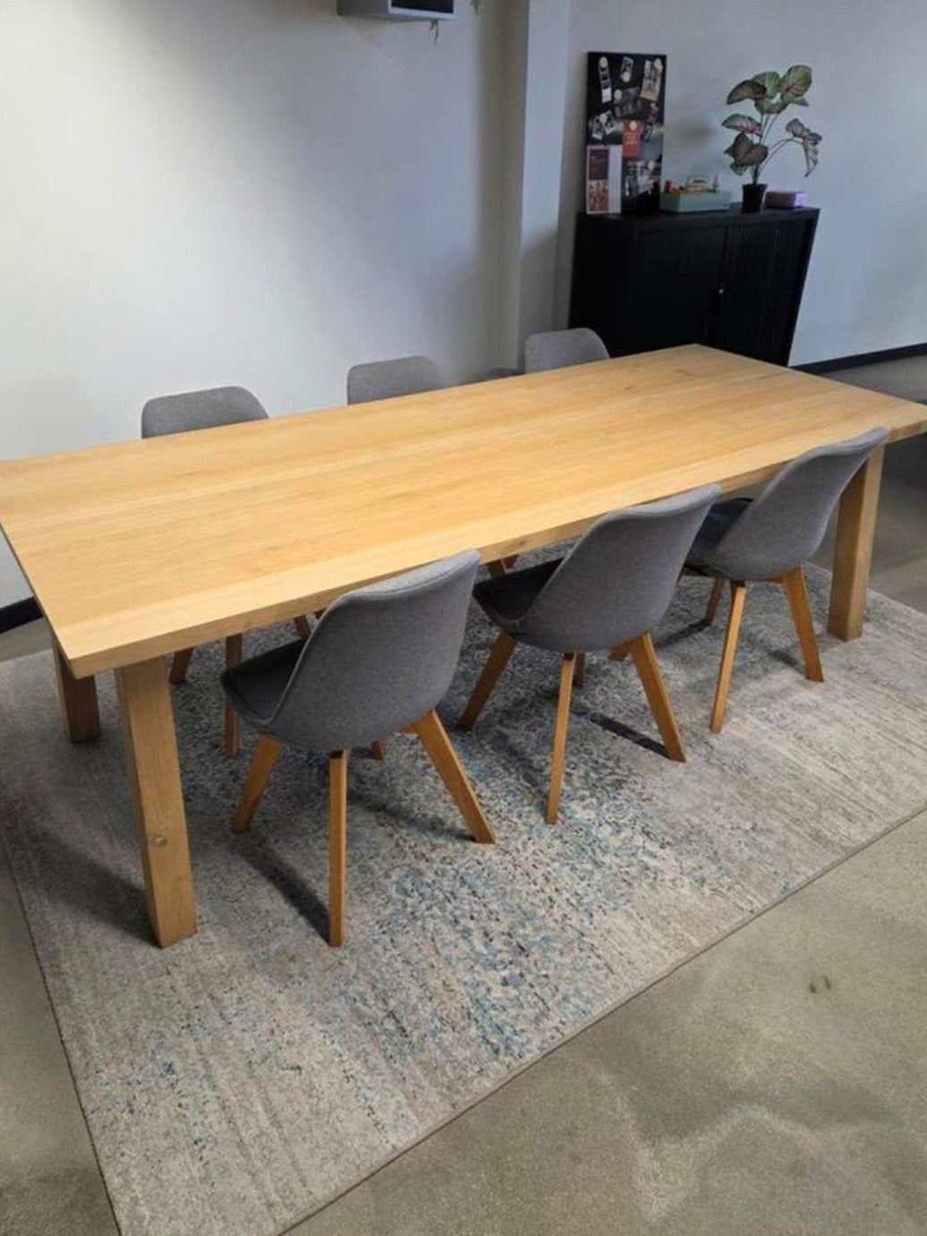 Massief eiken eettafel 240x100 met 6 stoelen, Ophalen, Zo goed als nieuw, Vijf, Zes of meer stoelen, Hout
