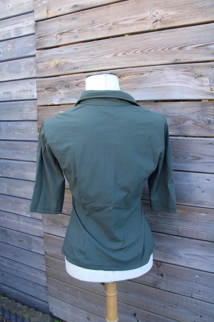 Blouse donkergoen Jane Lushka mt S k.m. Travel Vaste prijs, Ophalen of Verzenden, Zo goed als nieuw, Jane Lushka, Maat 36 (S)