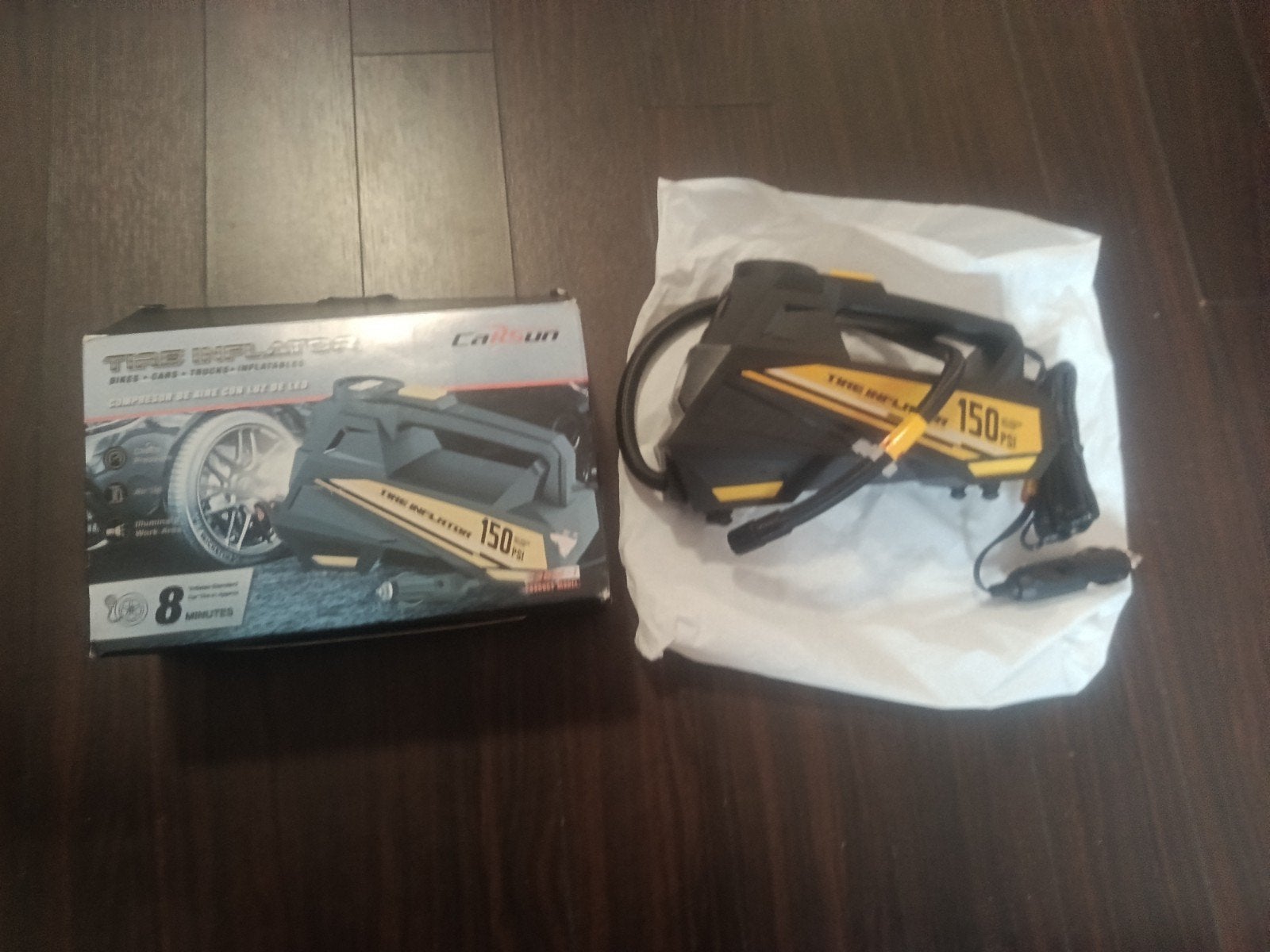 Carsun 150PSI Bandenvuller met LED-lamp - Compact & Krachtig, Caravans en Kamperen, Ophalen, Nieuw