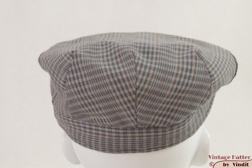 Vintage flatcap Platte pet Top blauwgrijs 55 = S - XS unisex, Ophalen of Verzenden, Gedragen, 55 cm (S, 6⅞ inch) of minder, Pet