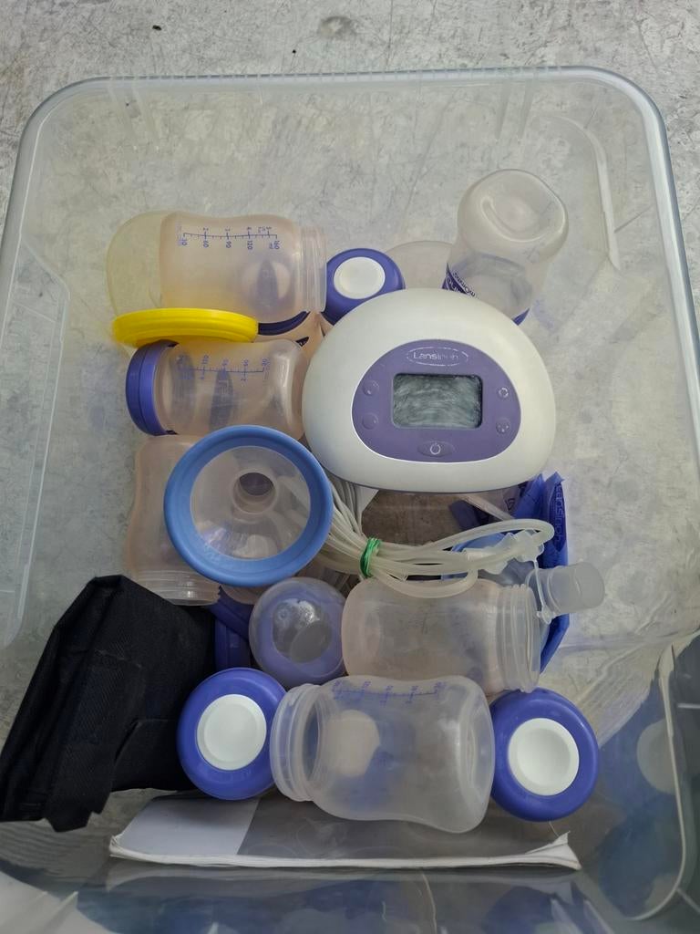 Lansinoh dubbele elektrische borstkolf met accessoires, Ophalen of Verzenden, Gebruikt, Borstkolf