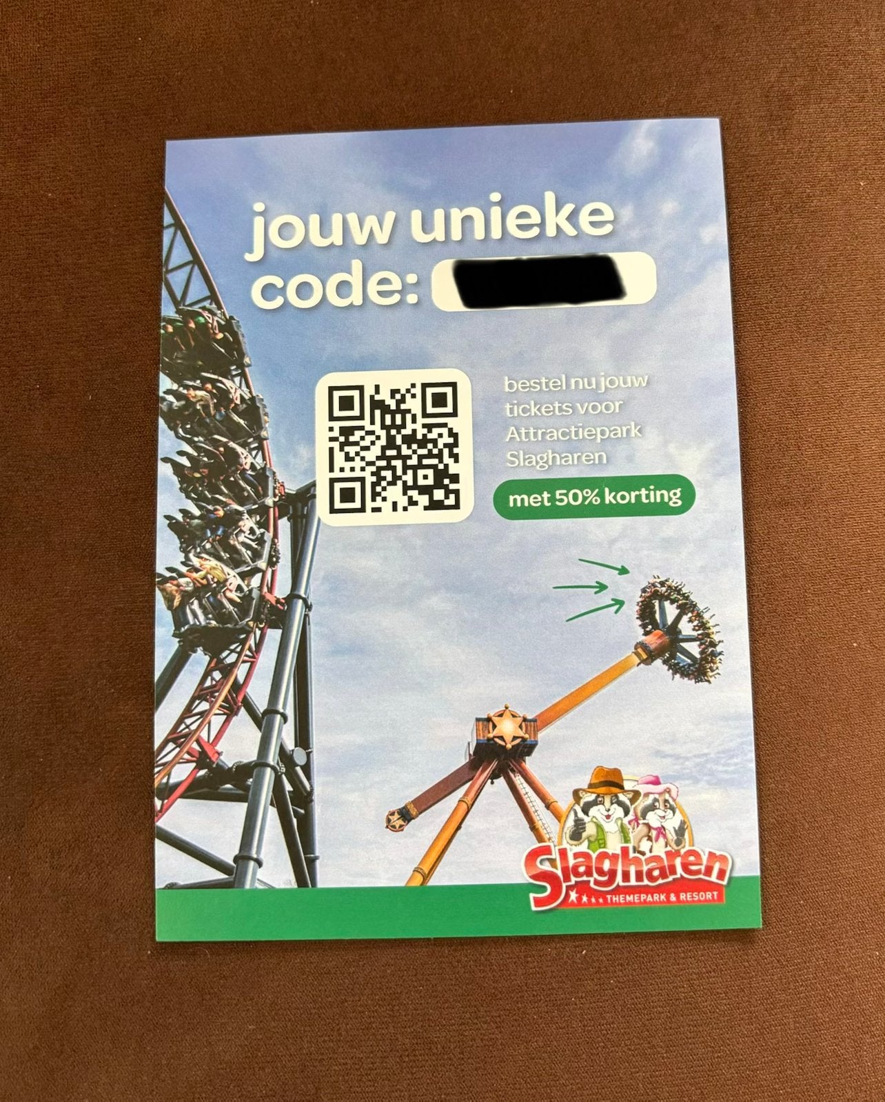 Kortings code slagharen maximaal 4 personen, Drie personen of meer, Kortingsbon, Pretpark