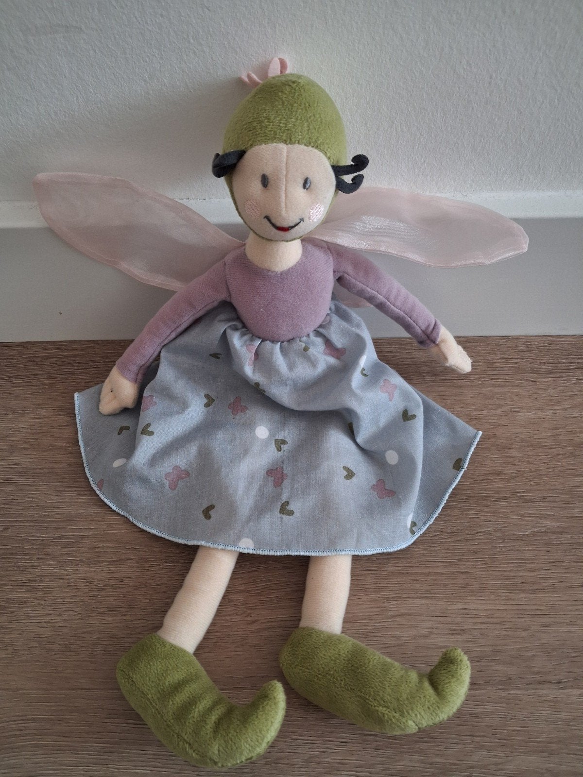 Knuffel Silvertarna elf prinses Ikea jurk hartjes L1113, Ophalen of Verzenden, Zo goed als nieuw, Overige typen