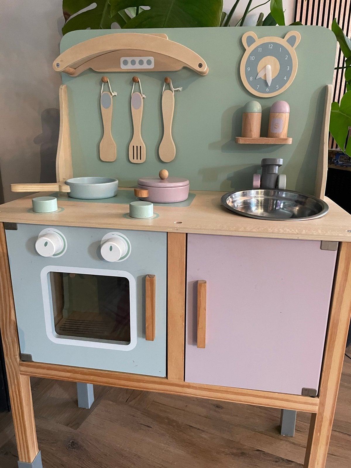 Houten speelkeuken met accessoires, Ophalen, Zo goed als nieuw, Hout, Speelkeuken