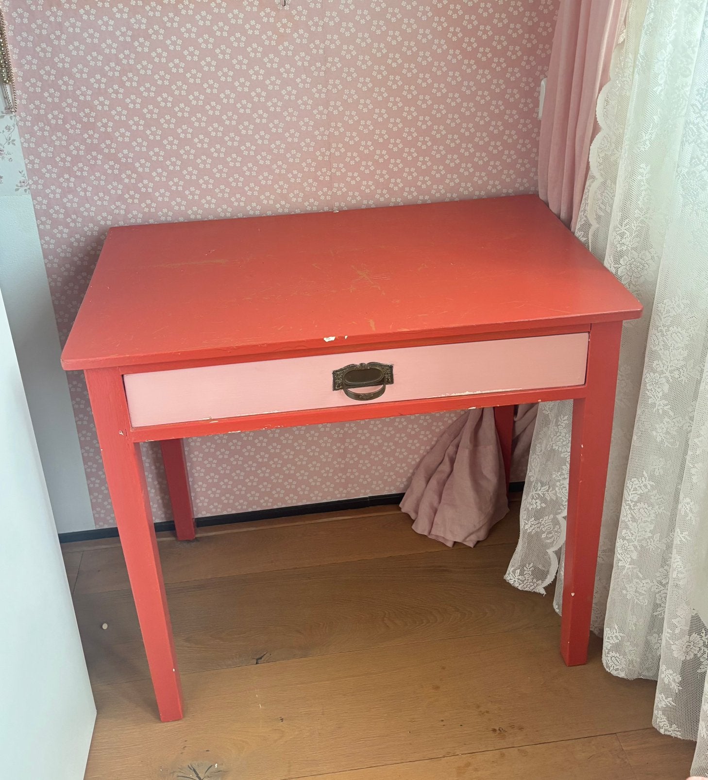 Brocant houten bureau, Ophalen of Verzenden
