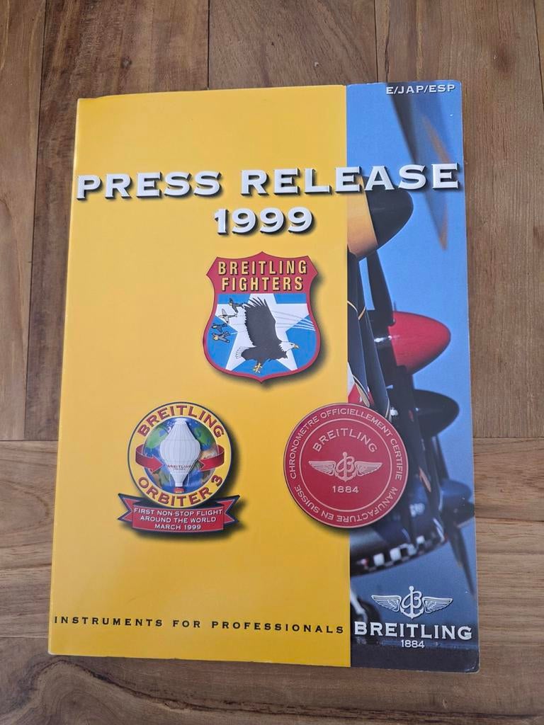 Breitling Press Release 1999 - Catalogus met CD, Ophalen of Verzenden, Zo goed als nieuw, Breitling, Catalogus