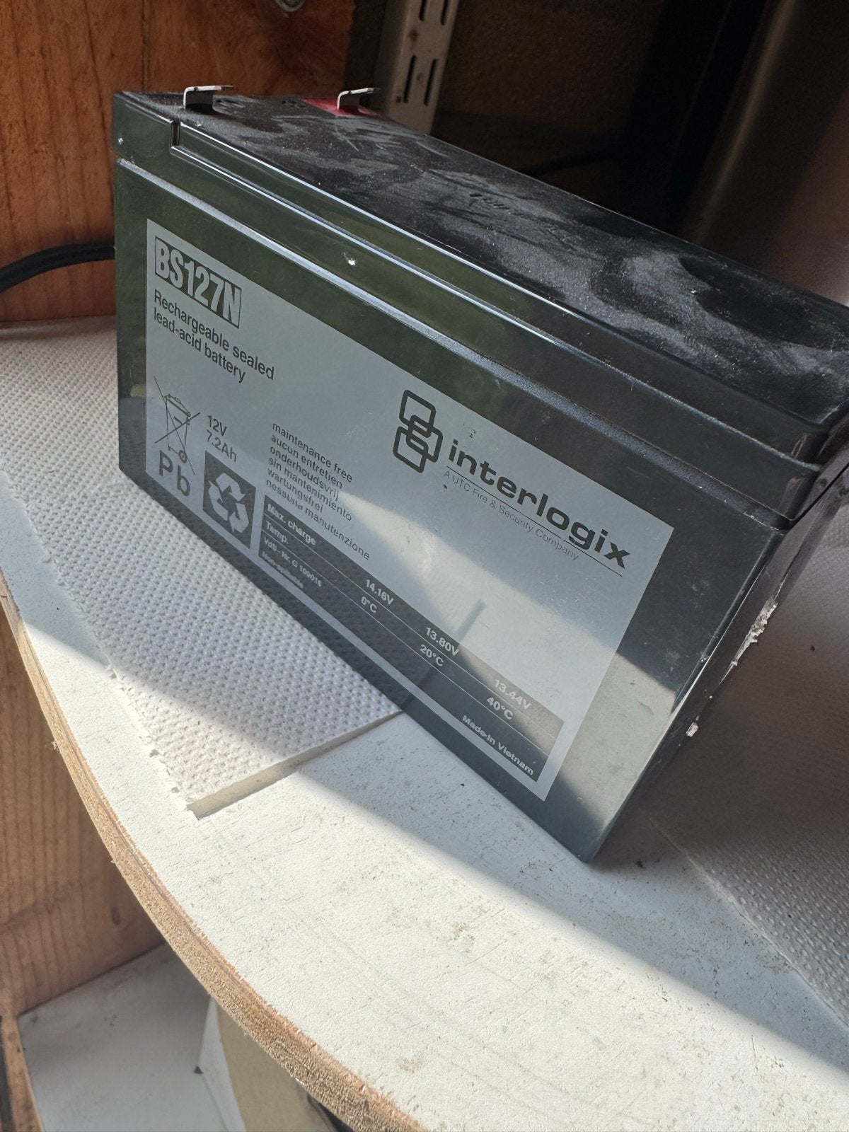 Interlogix 12V 7.2Ah Loodaccu, Ophalen, Gebruikt, Oplaadbaar