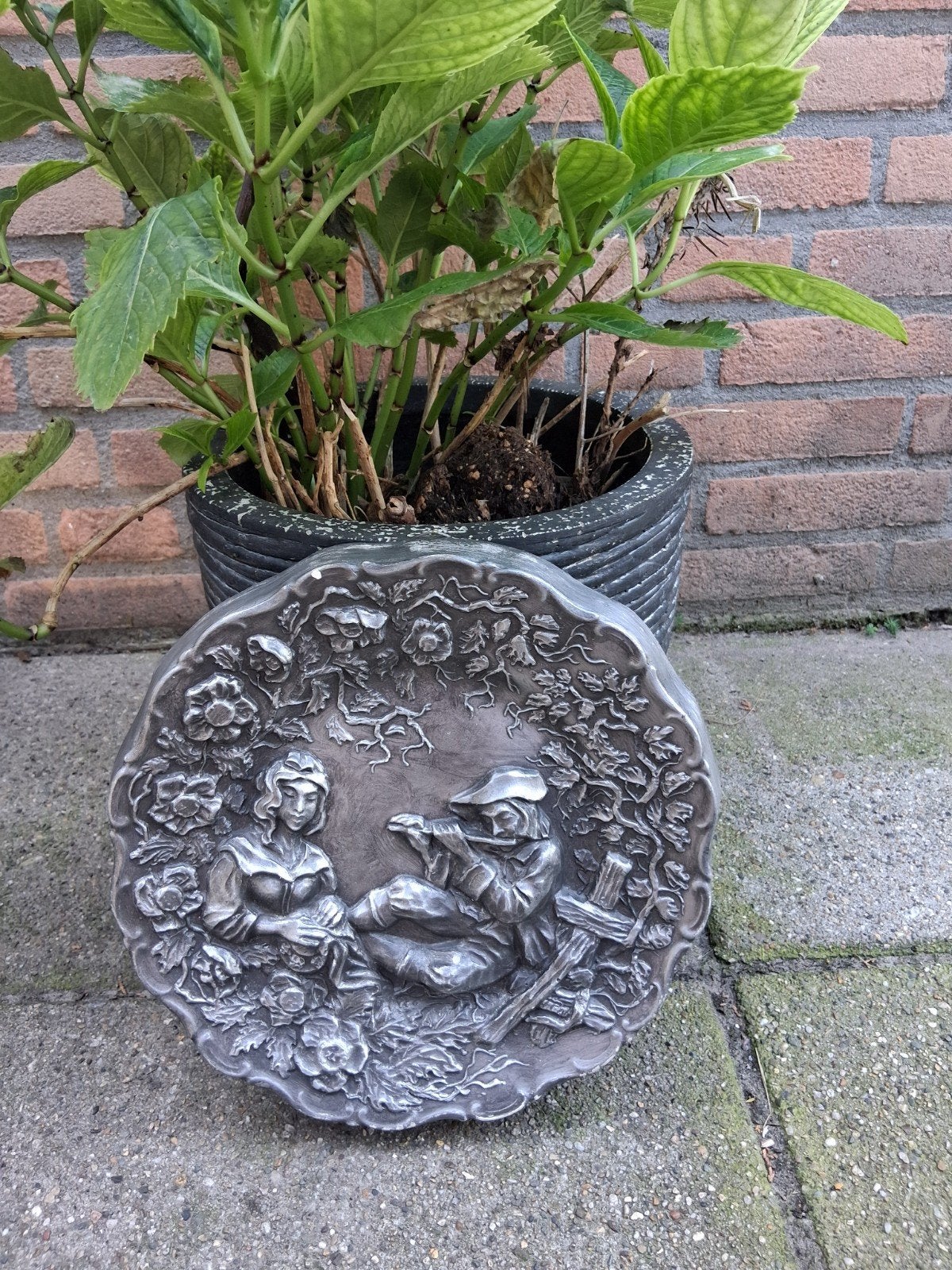 Decoratief gipsen wandornament met klassieke voorstelling, Antiek en Kunst, Ophalen of Verzenden