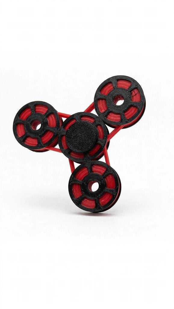 Fidget Spinner Zwart Rood – 3D-geprint Fidget Toy, Verzenden, Nieuw