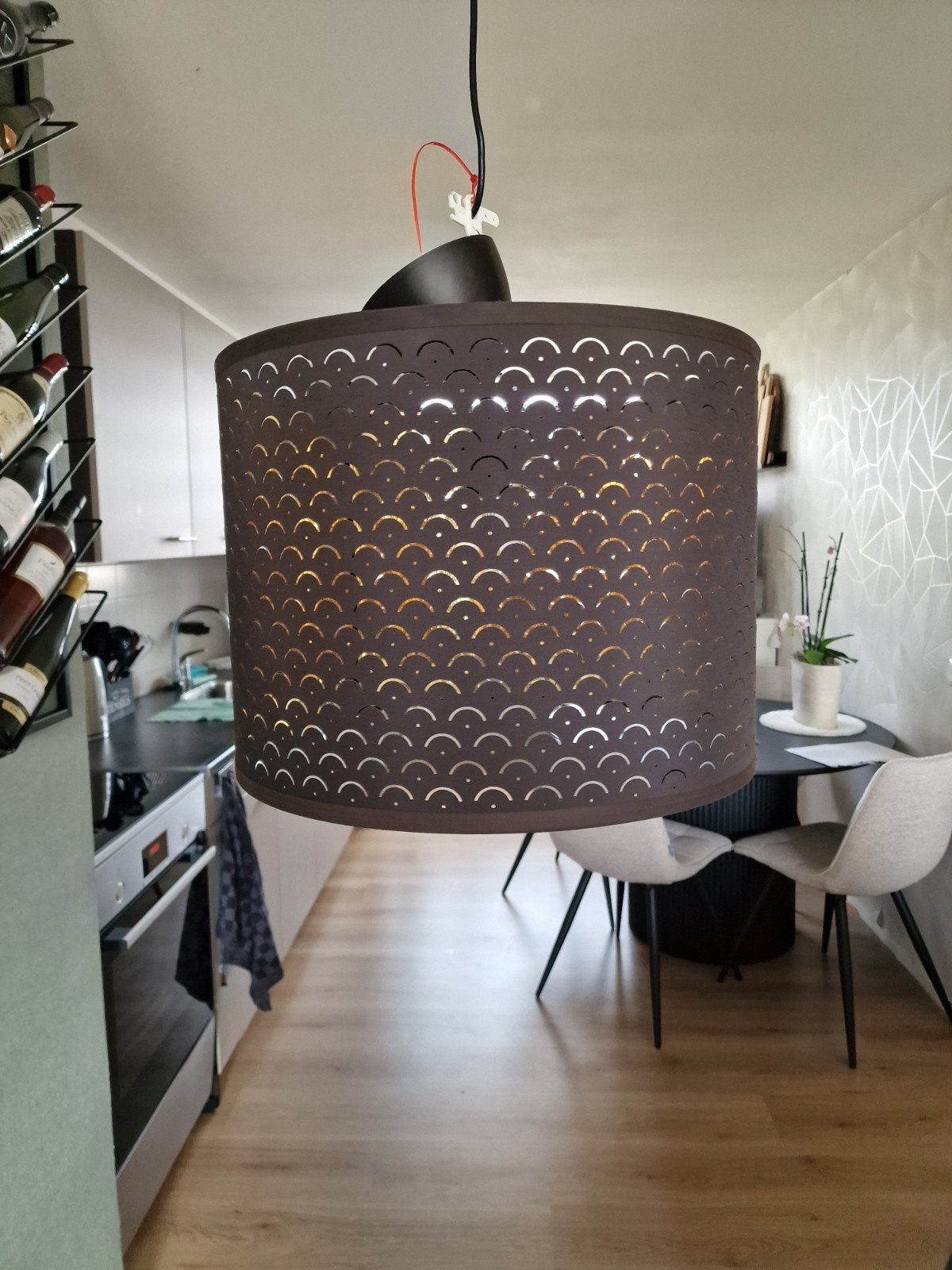 zwarte hang lamp, Huis en Inrichting, Ophalen, Zwart, Rond, Zo goed als nieuw