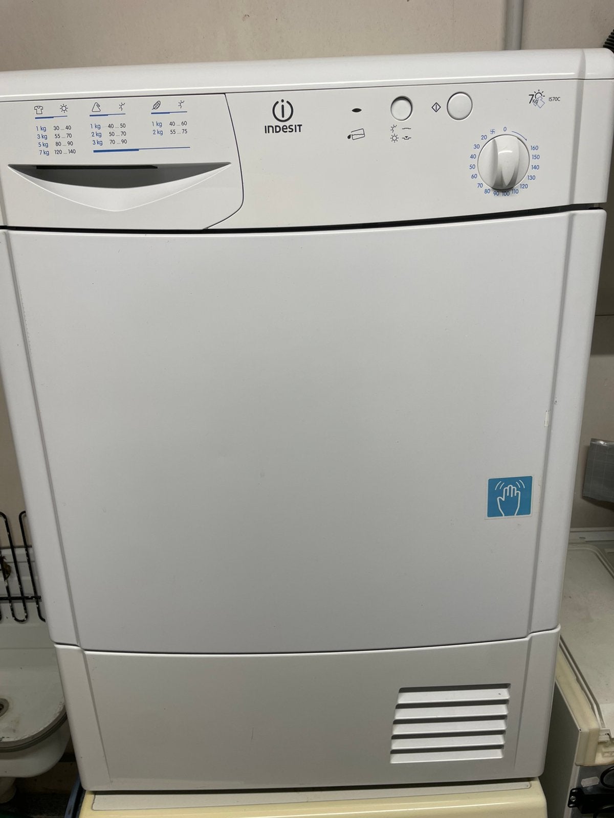 Wasdroger - Indesit., Gebruikt, Ophalen of Verzenden, Voorlader, 85 tot 90 cm