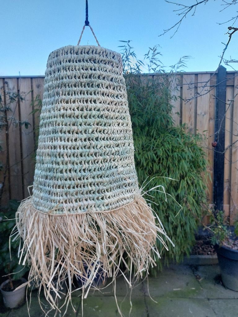 Raffia boho lampekap, Ophalen, Rond, Nieuw, Bohemian