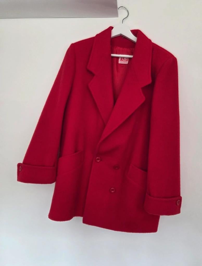 Vintage Tailorwear Wollen Jas - Rood, Kleding | Dames, Jassen | Winter, Maat 38/40 (M), Tailor wear, Ophalen of Verzenden, Zo goed als nieuw
