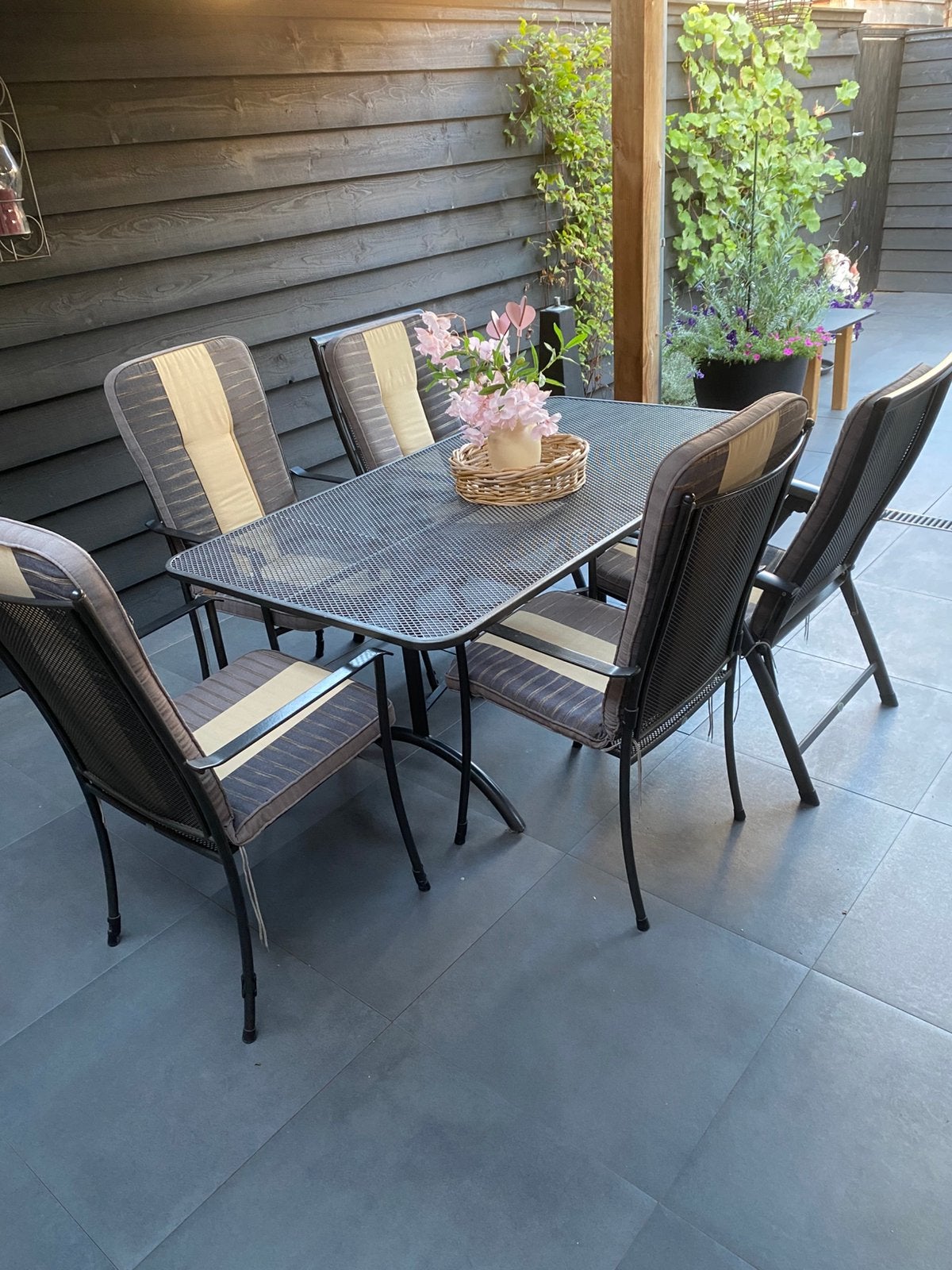 Mooi antrasiet Tuinset te koop, merk Royal Garden, Tuin en Terras, Ophalen, Zo goed als nieuw, Overige materialen