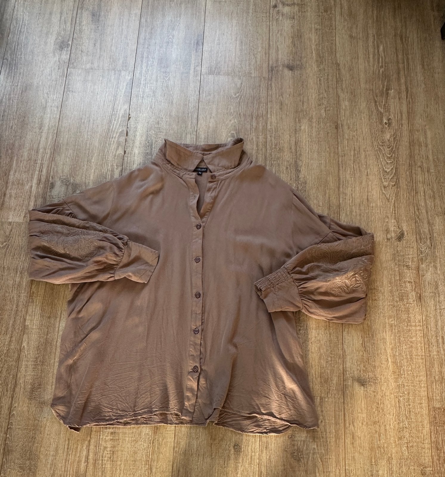 Exxcellent blouse maat 50 met borduursel, Ophalen of Verzenden, Gedragen, Bruin, Blouse of Tuniek
