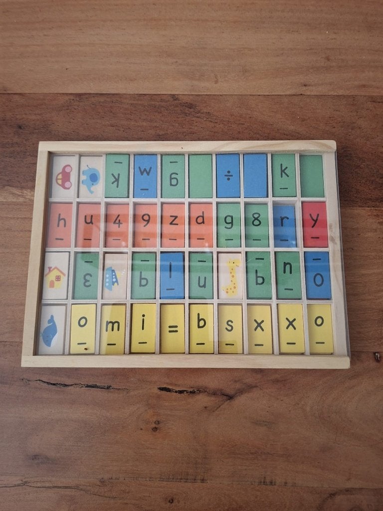 Houten letter- en cijferbox – €3, Kinderen en Baby's, Ophalen, Gebruikt, Overige typen