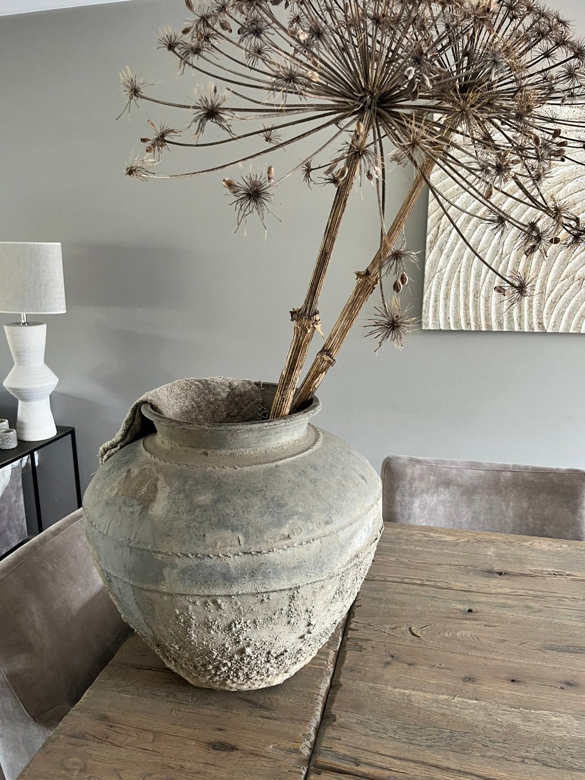 Mooie grote  kruik, Huis en Inrichting, Woonaccessoires | Vazen, Ophalen, Steen, Overige kleuren, 50 tot 75 cm