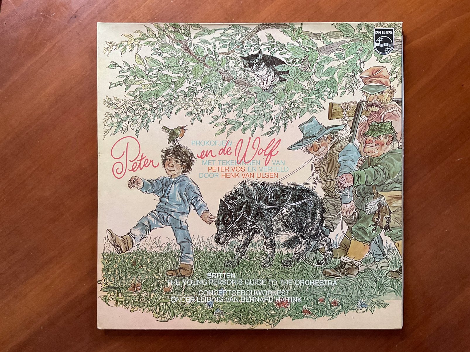 LP Prokofjev, Peter en de Wolf, boekwerk Peter Vos, gaaf, Ophalen of Verzenden, Zo goed als nieuw, Verhaal of Sprookje