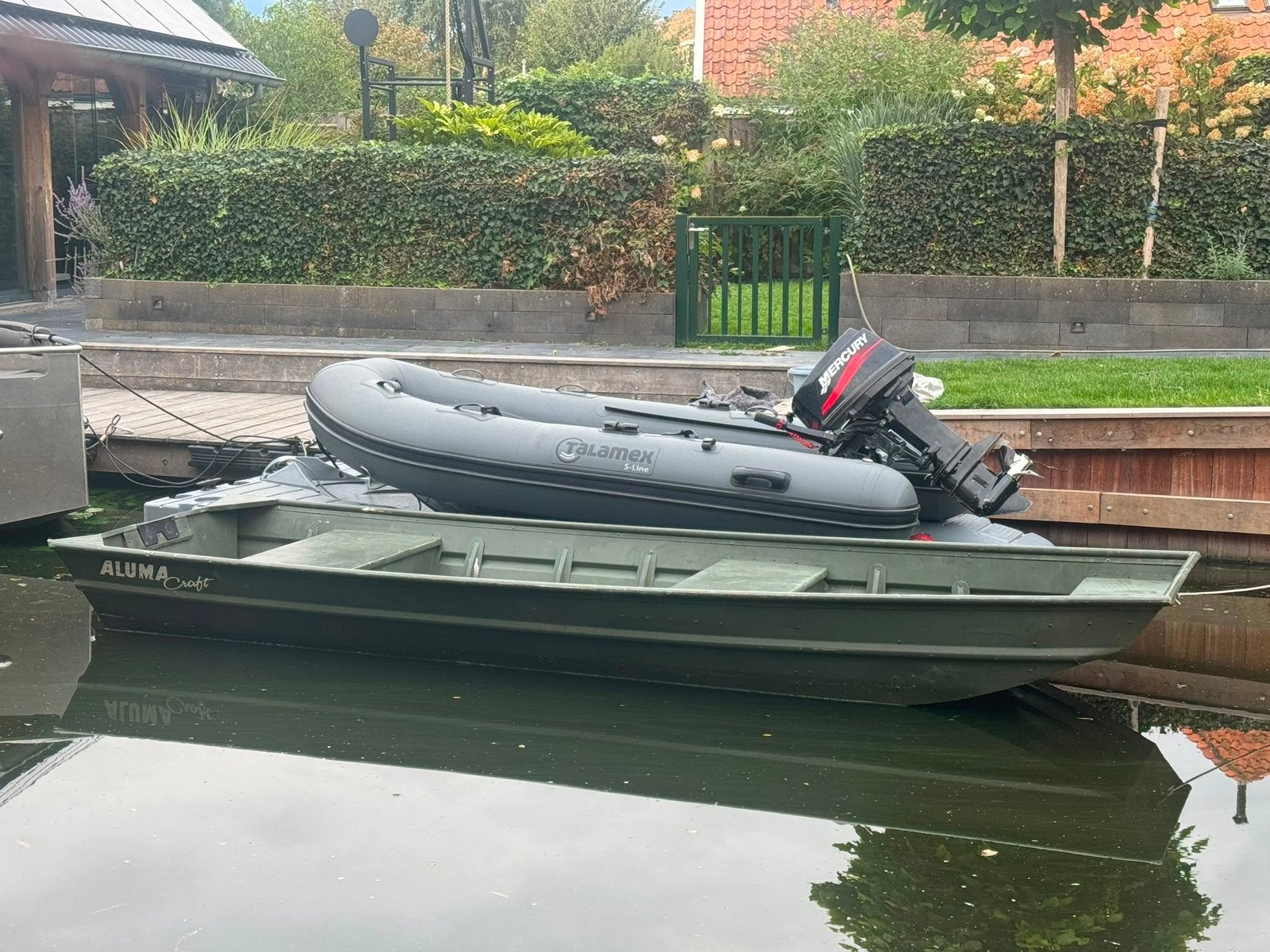 Platbodem Alumacraft 1436, Watersport en Boten, Vis- en Consoleboten, Ophalen, Zo goed als nieuw