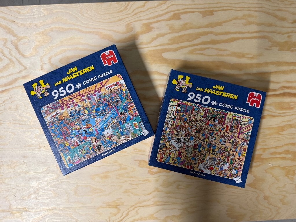 Jan van Haasteren Puzzels - 950 stukjes (2 stuks), Ophalen of Verzenden, 500 t/m 1500 stukjes, Zo goed als nieuw, Legpuzzel