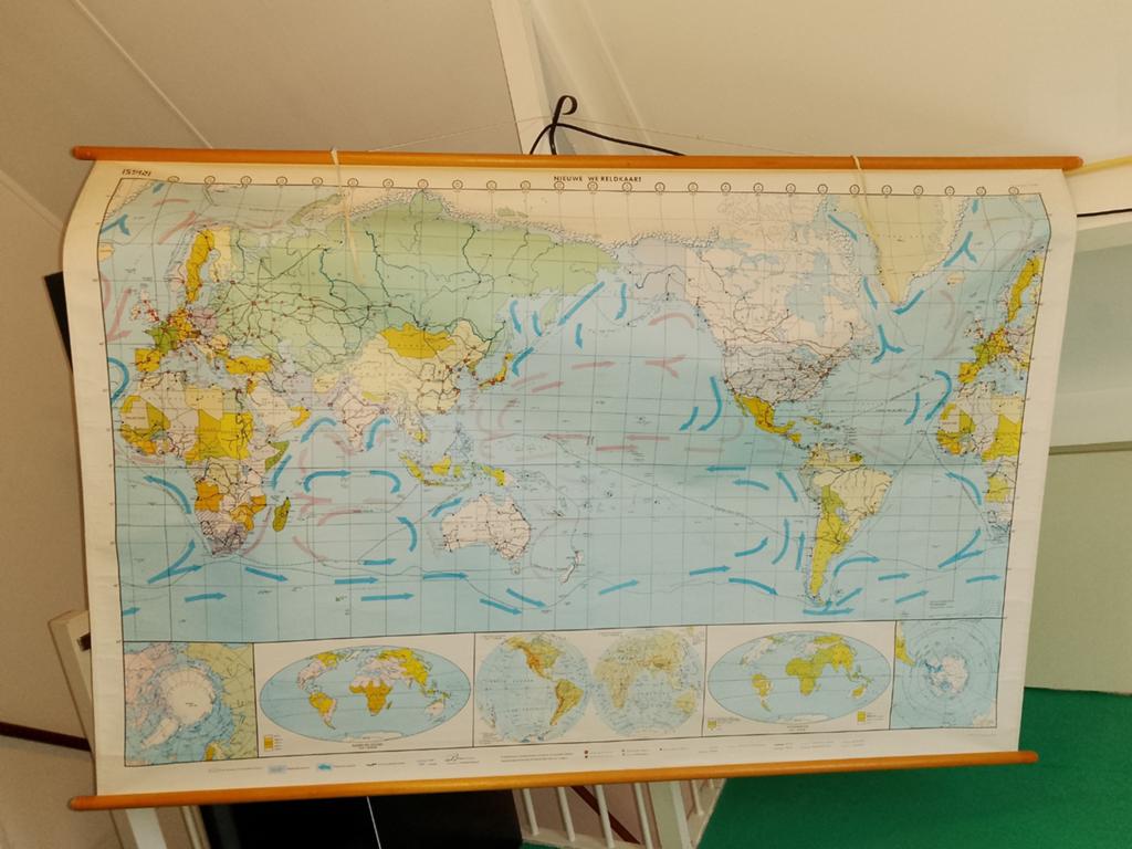 Wereldkaart, super groot, super gaaf, schoolkaart wereld, Antiek en Kunst, Antiek | Schoolplaten, Ophalen