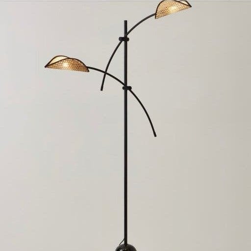 Vloerlamp met Weens vlechtwerk Westwing, Huis en Inrichting, Ophalen, Modern, Bohemien, Natuurlijk, E14 (klein), Metaal