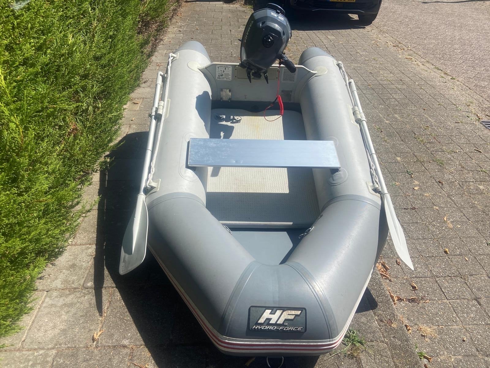 Hydro-Force rubberboot met Yamaha 2.5 PK buitenboordmotor, Watersport en Boten, Hout, Ophalen, Overige merken, Gebruikt