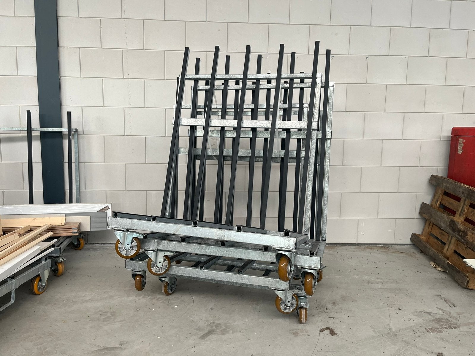 Platenkar/kozijnkar 1000kg partij 4 stuks, Ophalen, Zo goed als nieuw