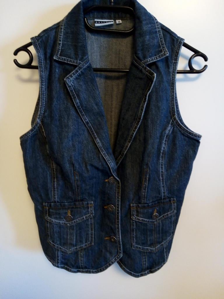 Jeans/spijker bodywarmer maat M, Ophalen of Verzenden, Zo goed als nieuw, Maat 38/40 (M), Blauw