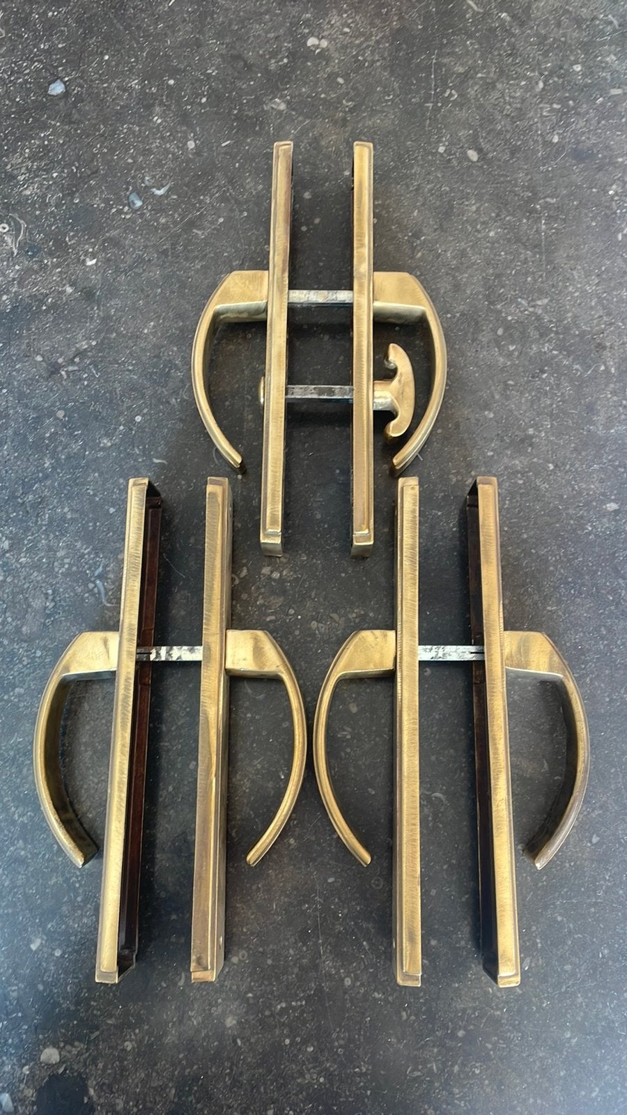 3x set vintage Design Deurklinken met Schild. + Toilet slot, Antiek en Kunst, Ophalen of Verzenden