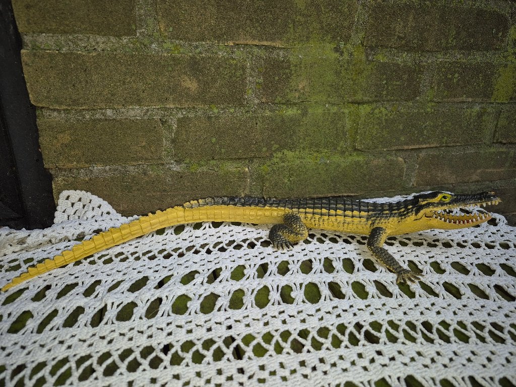 Realistisch Krokodil Speelgoed - Geel/Zwart, Gebruikt, Meerkleurig, Overige stijlen, Kunststof