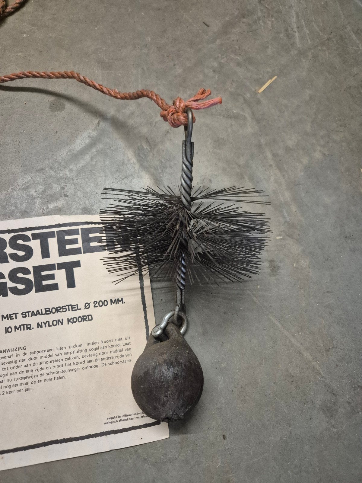 Schoorsteen veegset, Ophalen, Hout, Houtkachel