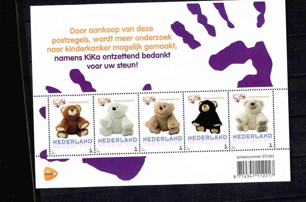 Teddybeer/kika vel 5 persoonlijke zegels  /17b6, Verzenden, Na 1940, Postfris